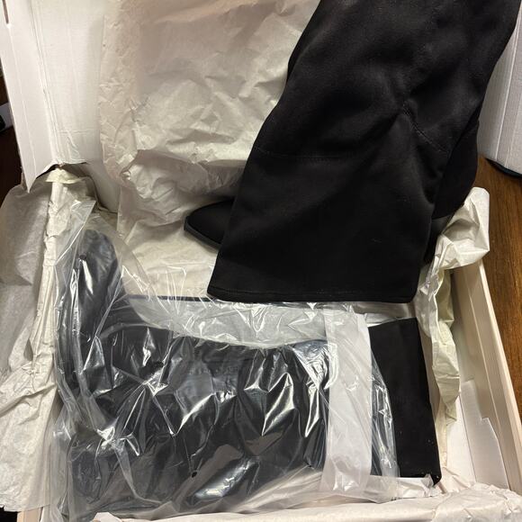 Marc Fisher Mayko Over The Knee Boots 11 Black NWOT Vegan Suede Heel Tall OTK - Picture 5 of 6